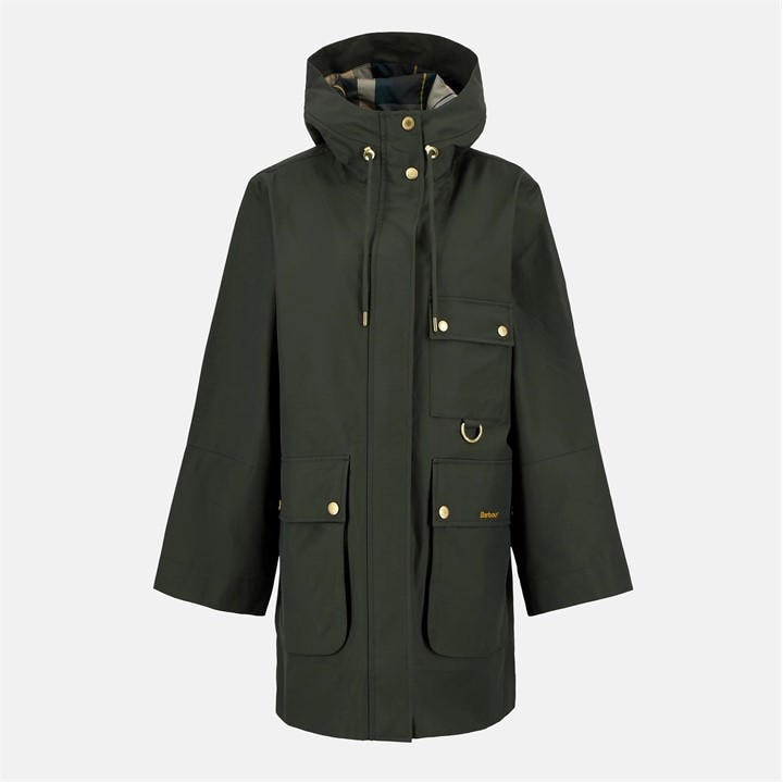 Barbour Women's Green Arla Waterproof Hooded Long Sleeve Rain Anorak in Size 14, Sports Direct