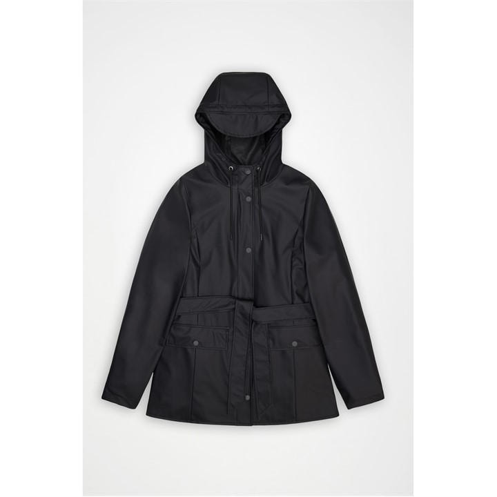 Rains Women's Black Curve Waterproof Jacket in Size 10, Sports Direct