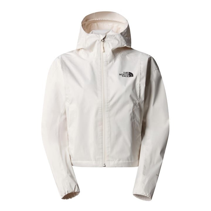 The North Face Women's White Cropped Quest Dryvent Waterproof Cropped Rain Anorak