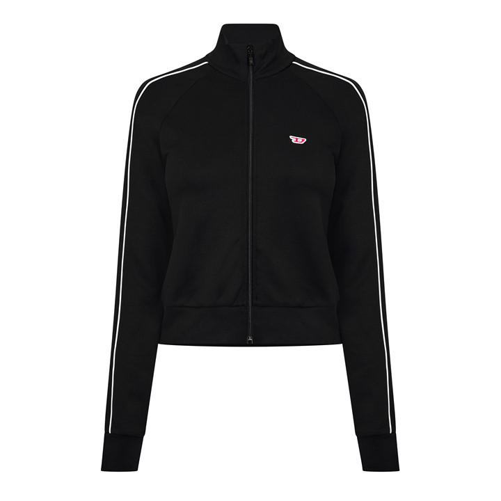 Diesel Women's Black Jamila Full Zip Tracksuit Top in Size 12, Sports Direct