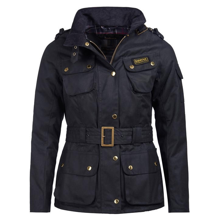 International  Women's  Water Resistant Windproof Waxed Cotton Long Sleeve Wax Jacket, Football by BARBOUR  in Size 22, Sports Direct