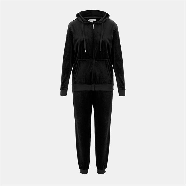 Miso Women's Black Velour Tracksuit in Size 8, Sports Direct