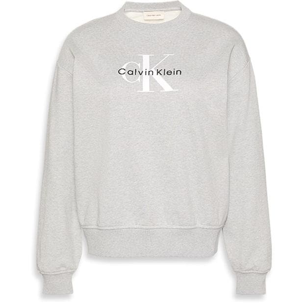 Grey Heather - Calvin Klein Jeans - Women's Cotton Crew Sweatshirt