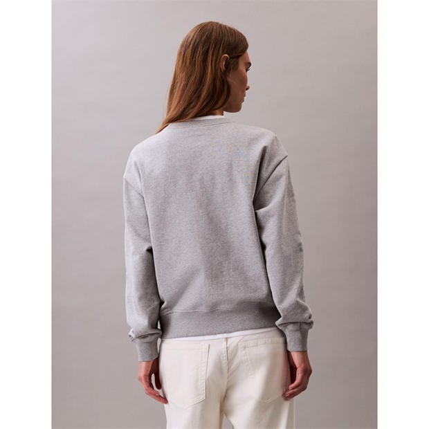 Grey Heather - Calvin Klein Jeans - Women's Cotton Crew Sweatshirt