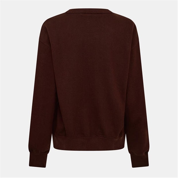 Mocha Brown - Calvin Klein Jeans - Women's Cotton Crew Sweatshirt