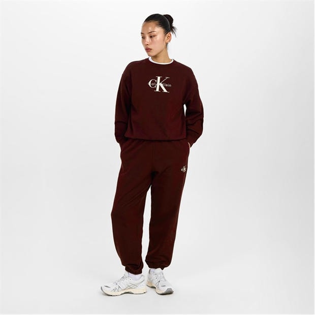 Mocha Brown - Calvin Klein Jeans - Women's Cotton Crew Sweatshirt