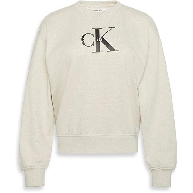 Vanilla Heather - Calvin Klein Jeans - Women's Cotton Crew Sweatshirt