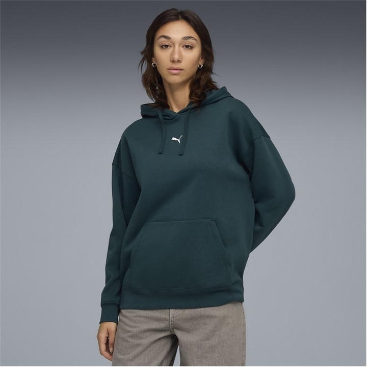Puma Women's Green Essentials Oversized Hoodie in Size 14, Sports Direct
