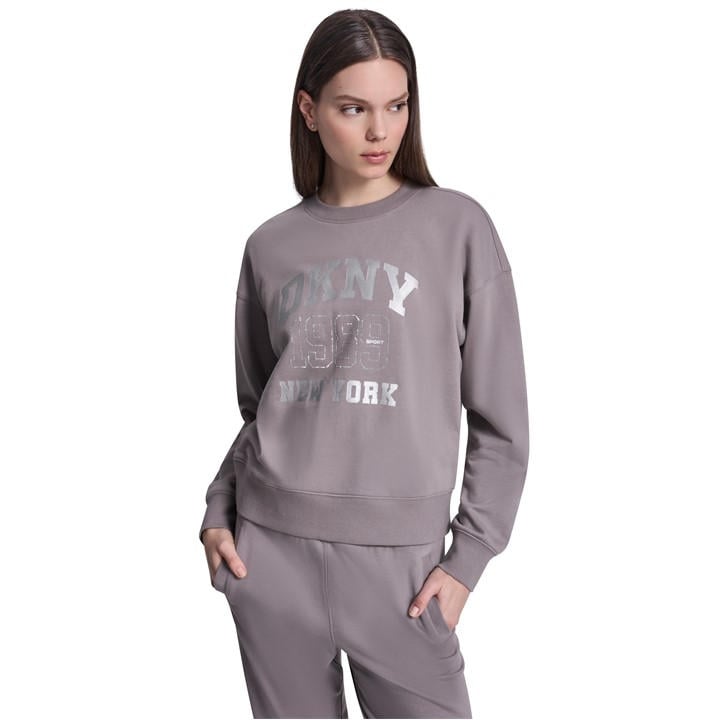 Dkny Women's Grey Crew Sweatshirt in Size 8, Sports Direct