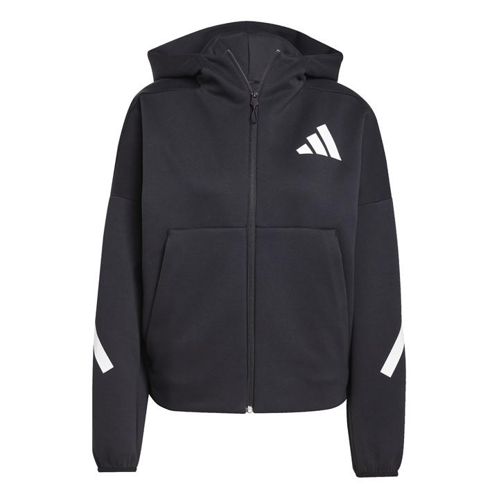 Adidas Women's Black Z.n.e. Full Zip Tracksuit Top in Size XS, Sports Direct