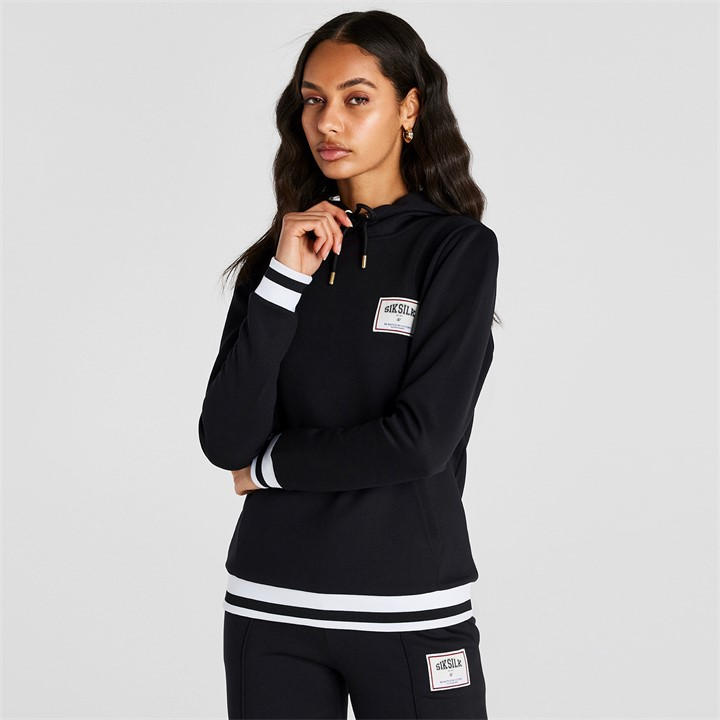 Siksilk Women's Black Tracksuit Top in Size 4, Sports Direct