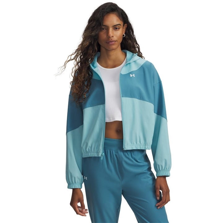 Under Armour Women's Blue Rival Woven Tracksuit Top in Size 10, Sports Direct