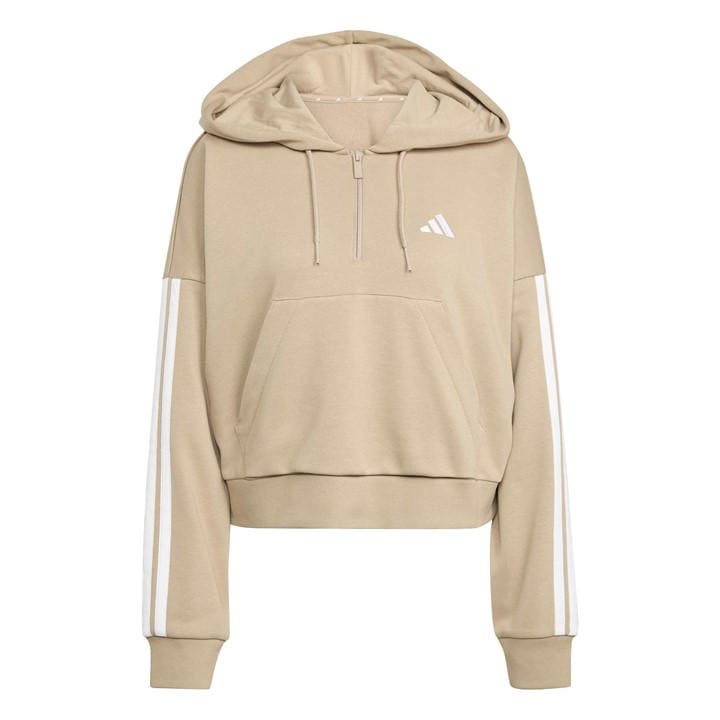 Adidas Women's Beige W 3S Ft Qz Hd in Size 2XL, Sports Direct
