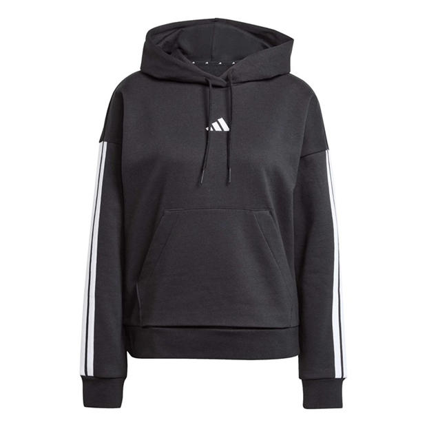 Black - adidas - Essentials 3-Stripes Fleece Hoodie
