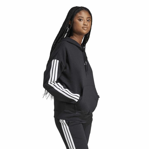 Black - adidas - Essentials 3-Stripes Fleece Hoodie