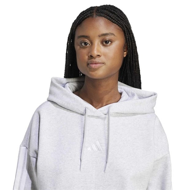 Grey - adidas - Essentials 3-Stripes Fleece Hoodie