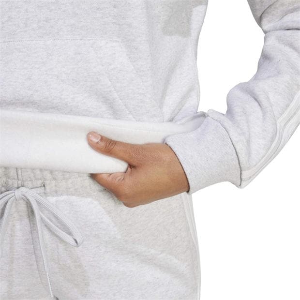 Grey - adidas - Essentials 3-Stripes Fleece Hoodie