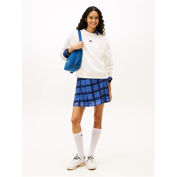 Biały - Tommy Jeans - Women's Badge Crew Sweatshirt