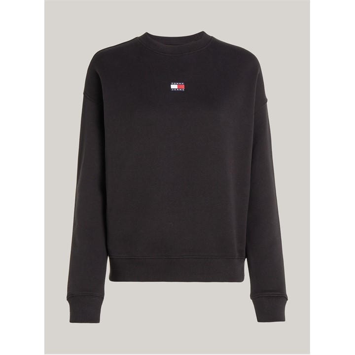 Tommy Jeans Women's Black Badge Crew Sweatshirt in Size 8, Sports Direct