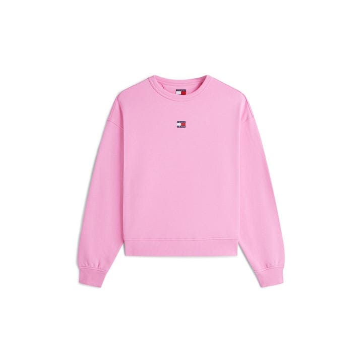 Tommy Jeans Women's Pink Badge Crew Sweatshirt in Size 6, Sports Direct