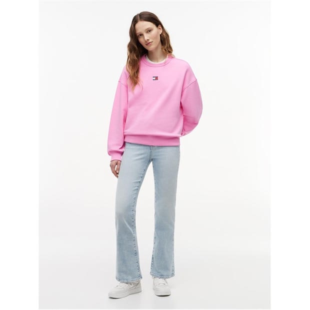 Pink Daisy - Tommy Jeans - Women's Badge Crew Sweatshirt