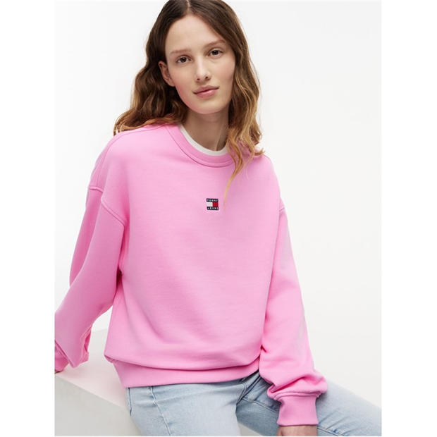 Pink Daisy - Tommy Jeans - Women's Badge Crew Sweatshirt