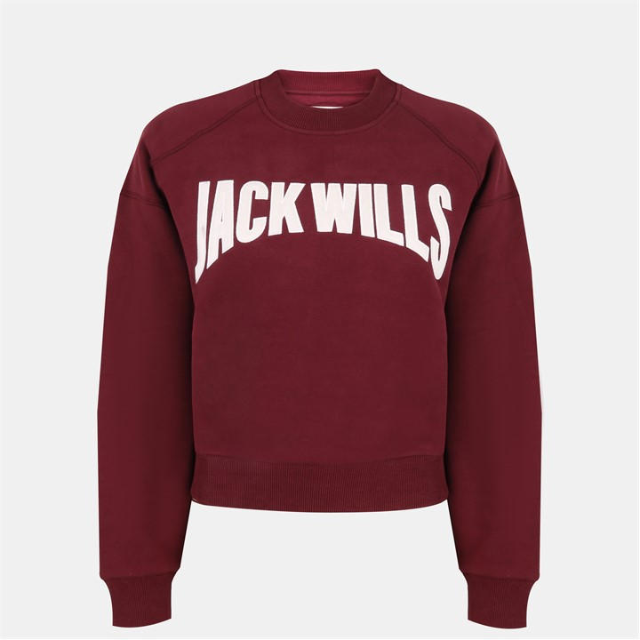Jack Wills Women's Red Jw Varsity Crew Sweatshirt in Size 10, Sports Direct