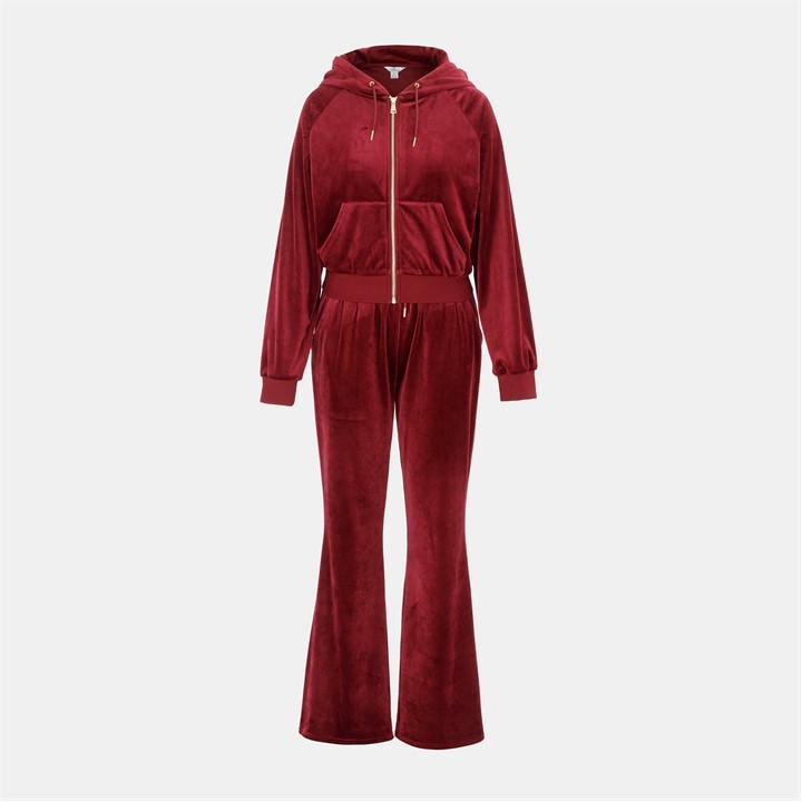 Miso Women's Red Velour Tracksuit in Size 10, Sports Direct
