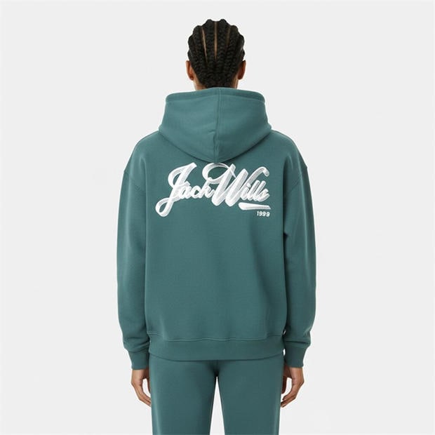 Green/White - Jack Wills - Women's JW Script Hoodie