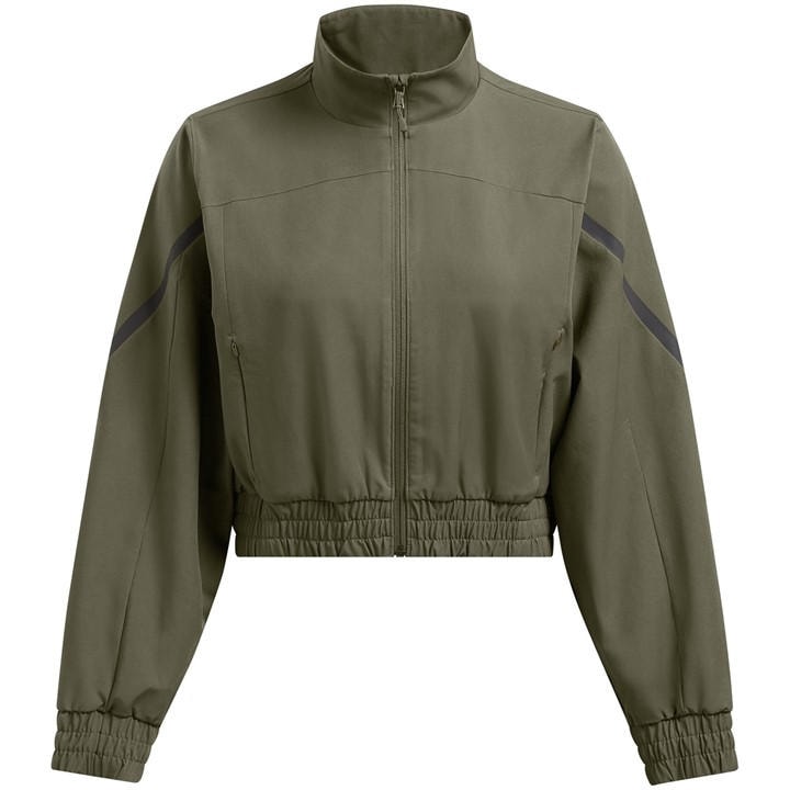 Under Armour Women's Green Unstoppable Cropped Tracksuit Top in Size 14, Sports Direct
