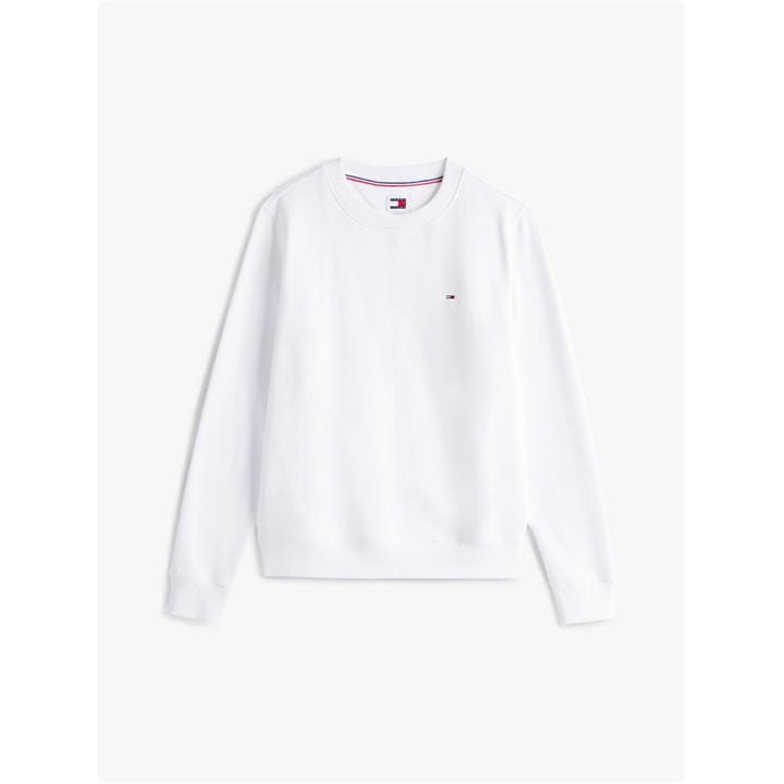 Tommy Jeans Women's White Embroidered Crew Sweatshirt in Size 14, Sports Direct