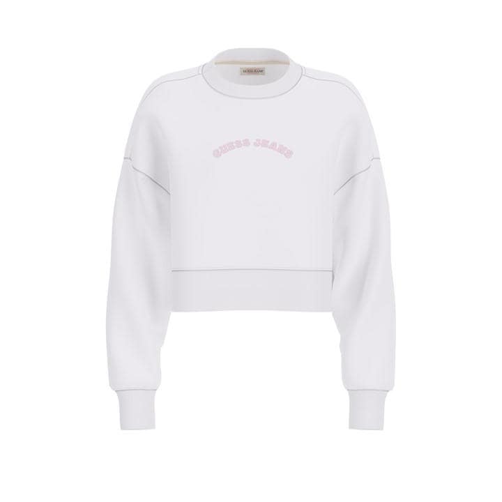Guess Women's White Crew Sweatshirt in Size 12, Sports Direct