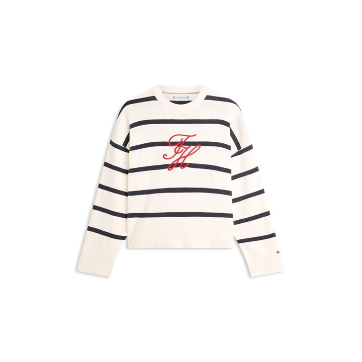 Tommy Hilfiger Women's Beige Crew Sweatshirt in Size 8, Sports Direct