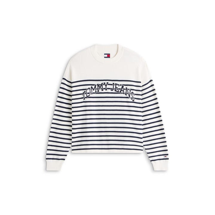 Tommy Jeans Women's White Crew Sweatshirt in Size 14, Sports Direct