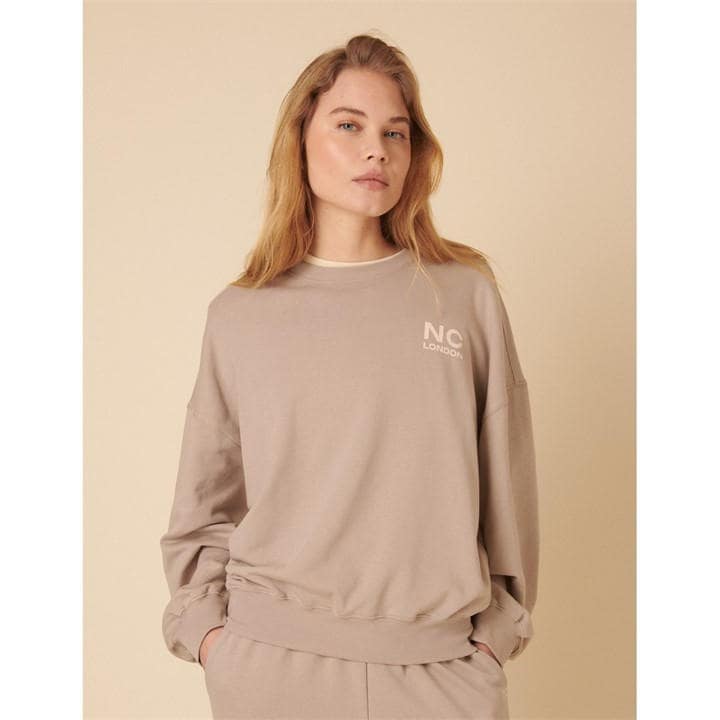 Nobodys  Women's Beige Crew Sweatshirt in Size 14, Sports Direct
