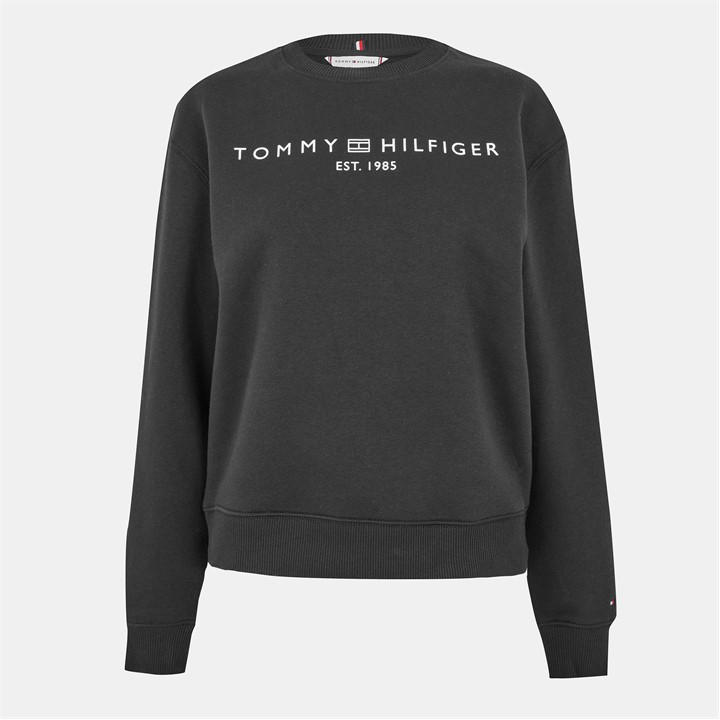 Tommy Hilfiger Women's Black Pullover Sweatshirt in Size 14, Sports Direct