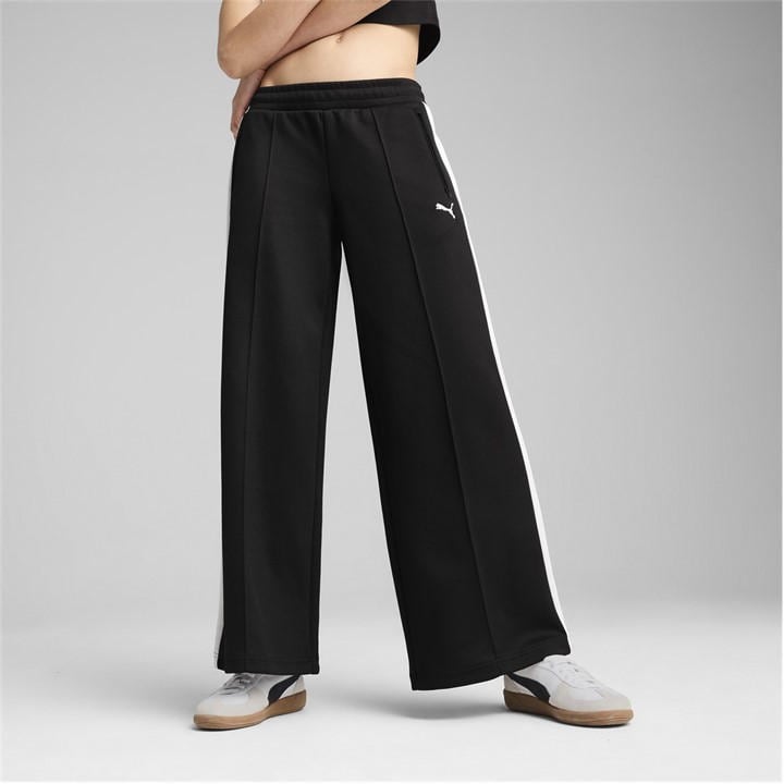Puma Women's Black T7 Low Rise Open Hem Poly Joggers in Size 10, Sports Direct