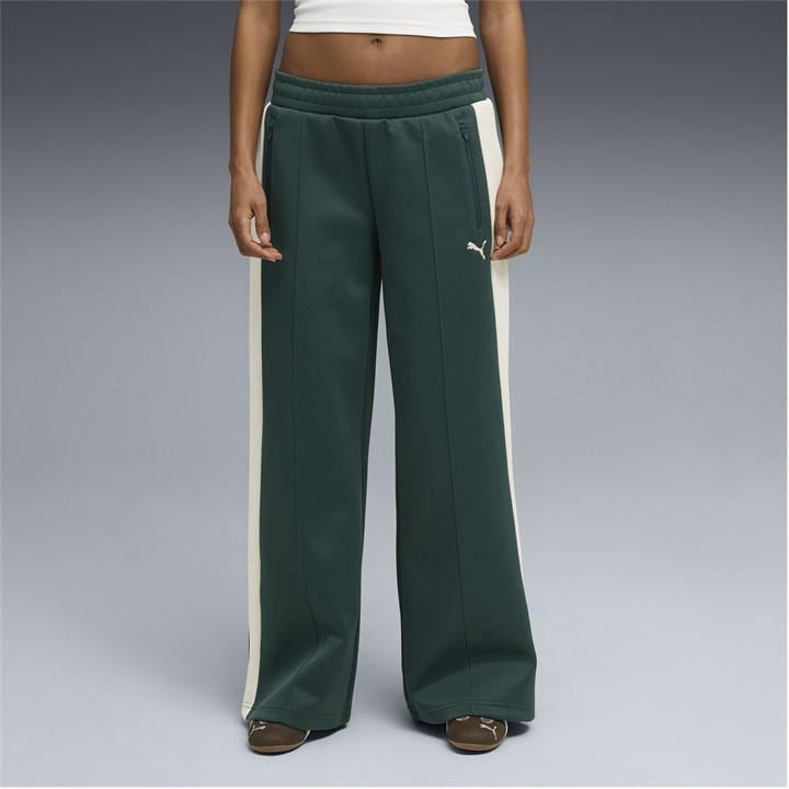 Puma Women's Green T7 Low Rise Open Hem Poly Joggers in Size 14, Sports Direct