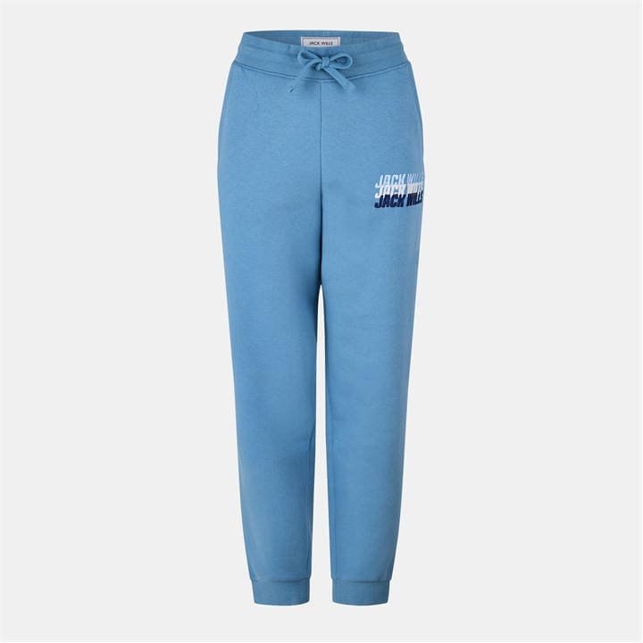 Jack Wills Women's Blue Stacked Graphic Jogger in Size 6, Sports Direct