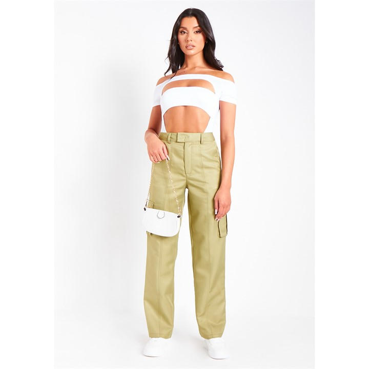 Missy Empire Women's Green High Rise Cargo Pants in Size 6, Sports Direct