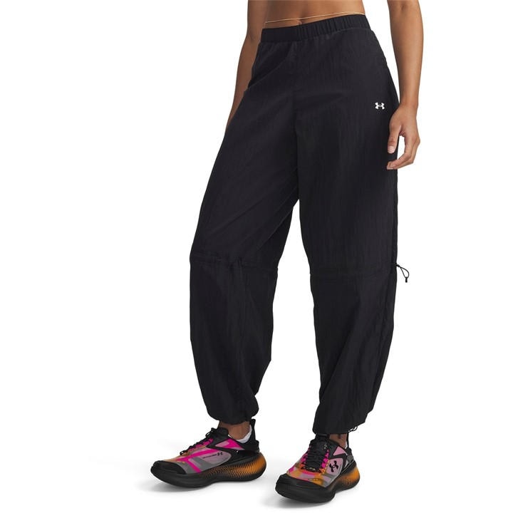 Under Armour Women's Black Rival Woven Bungee Open Hem Woven Joggers in Size 14, Sports Direct