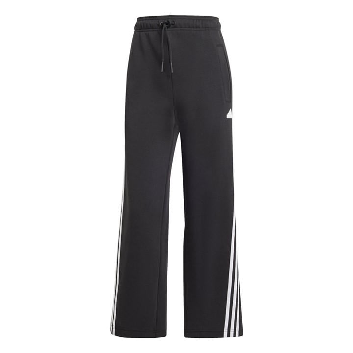 Adidas Women' Black Future Icons 3-Stripes Open Hem Joggers in Size S, Sports Direct