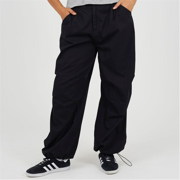Brave Soul Women's Black Plus Size Utility Cargo Parachute Trousers in Size 20, Sports Direct