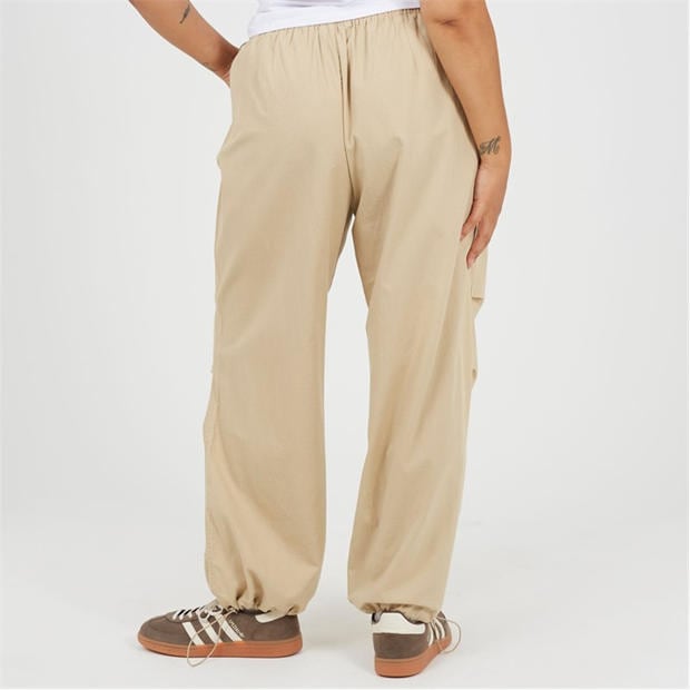Stone - Brave Soul - Plus Size Utility Cargo Parachute Trousers