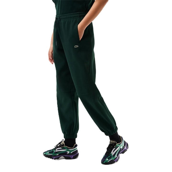 Lacoste Women's Green Closed Hem Fleece Joggers in Size 10, Sports Direct