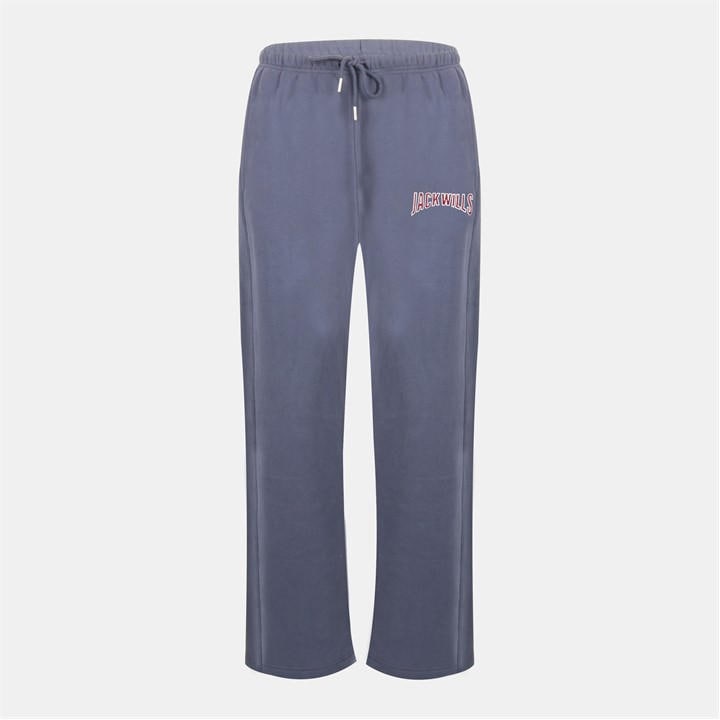 Jack Wills Women's Blue Jw Varsity Open Hem Fleece Joggers in Size 12, Sports Direct