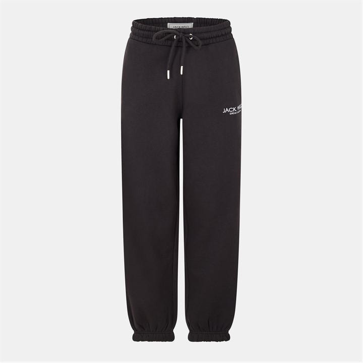 Jack Wills Women's Black Bayton Relaxed Joggers in Size 10, Sports Direct