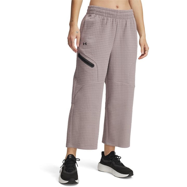 Under Armour Women's Grey Cropped Open Hem Fleece Joggers in Size 8, Sports Direct