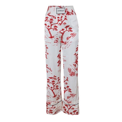 OFF WHITE - Women's Tailored Relaxed Fit Knitted Trousers