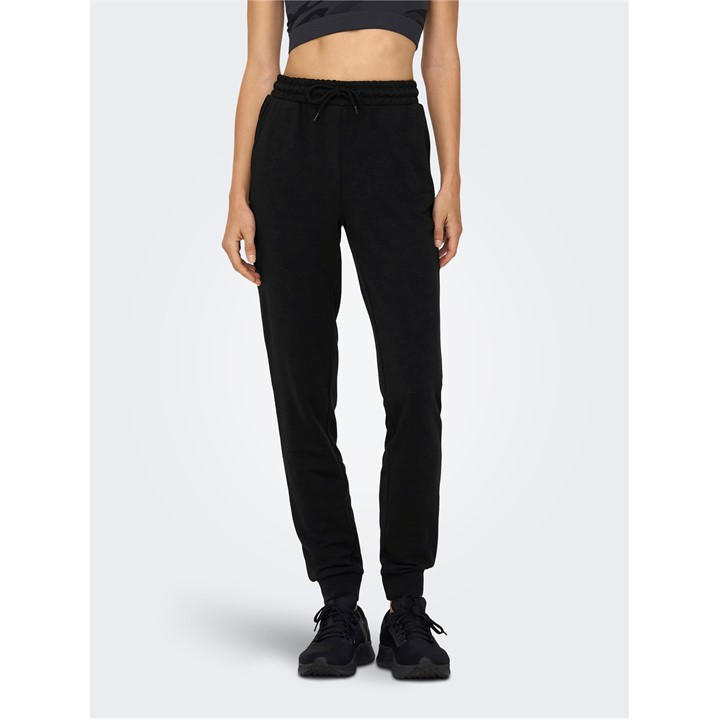 Only Play Women's Black Mid-Waist Closed Hem Jersey Joggers in Size 14, Sports Direct